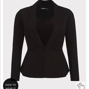 PEPLUM BLAZER - LUXE PONTE BLACK size 0